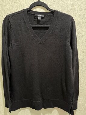 Katherine Barclay Black V-Neck Sweater